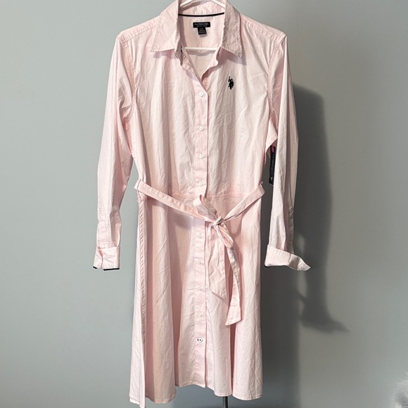Ralph Lauren Polo Light Pink Shirt Dress with Belt - Picture 3 of 16